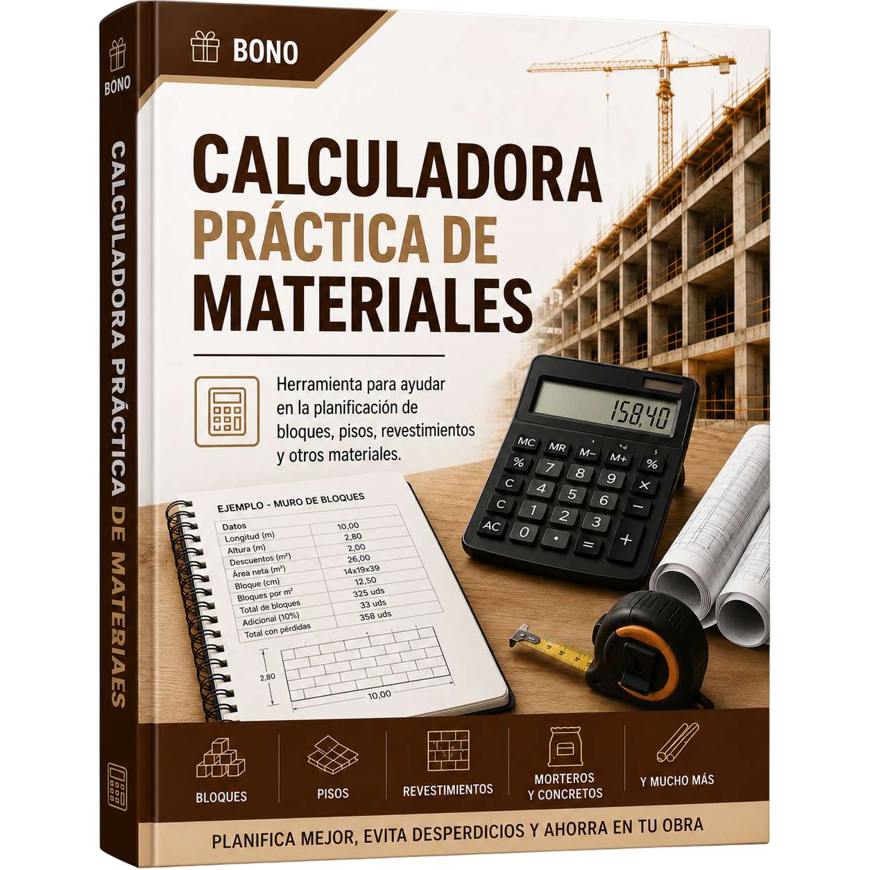 Mockup do bônus Calculadora Práctica de Materiales